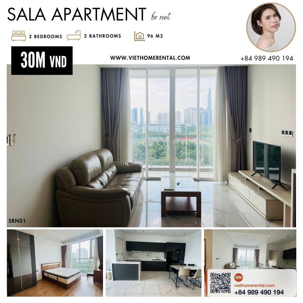 For Rent: 2-Bedroom Apartment 96m2 Fully Furnished at Sarina Thu Thiem District 2 - 30 Million VND/Month - Photo 2