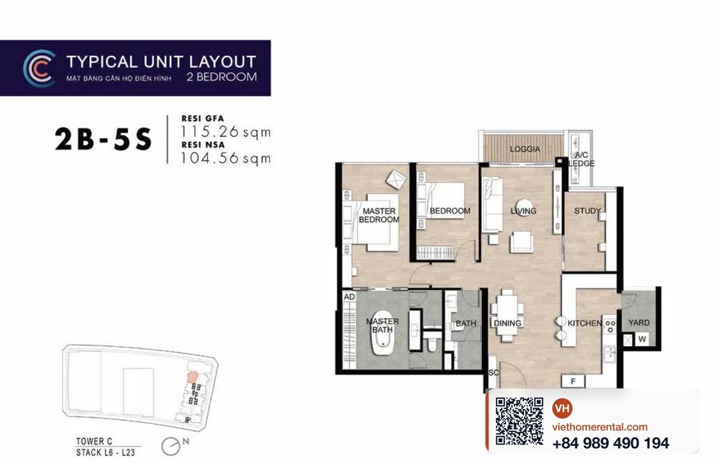 Metropole Crest Q2 2 Bedroom Apartment for Rent 115 sqm - Photo 2