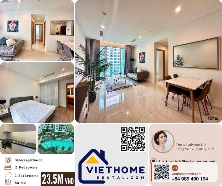 2-Bedroom Apartment for Rent at SADORA Thủ Thiêm - 23.5 Million VND/Month - Fully Furnished - Photo 5