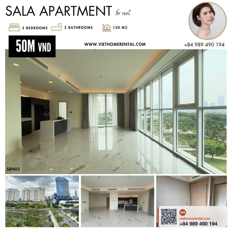 For Rent: Sarina 3-Bedroom Apartment 150m2 in Thủ Thiêm, District 2 - Unfurnished - Photo 2