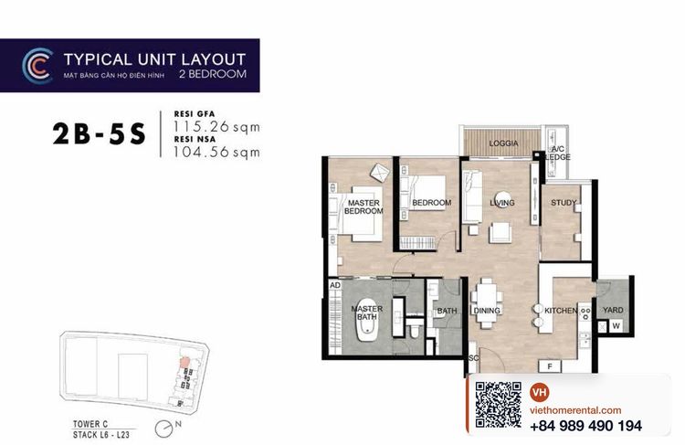 Metropole Crest Q2 2 Bedroom Apartment for Rent 115 sqm - Photo 2